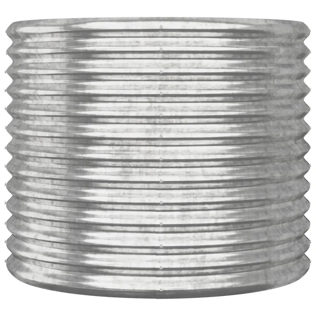Vaso Giardino Acciaio Verniciato a Polvere 80x80x68 cm Argento - Image 3