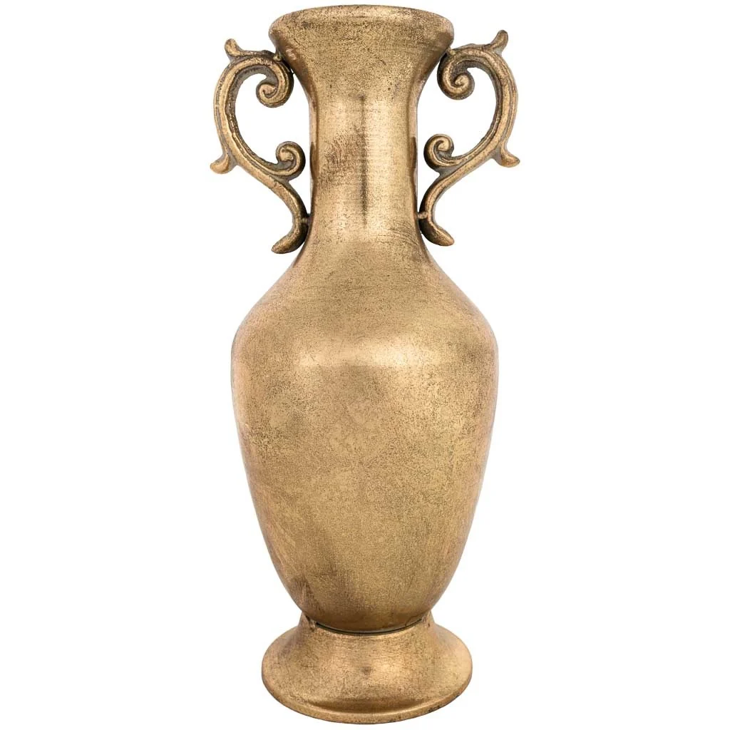 Vaso in metallo dorato 16x15x35h cm - Image 2