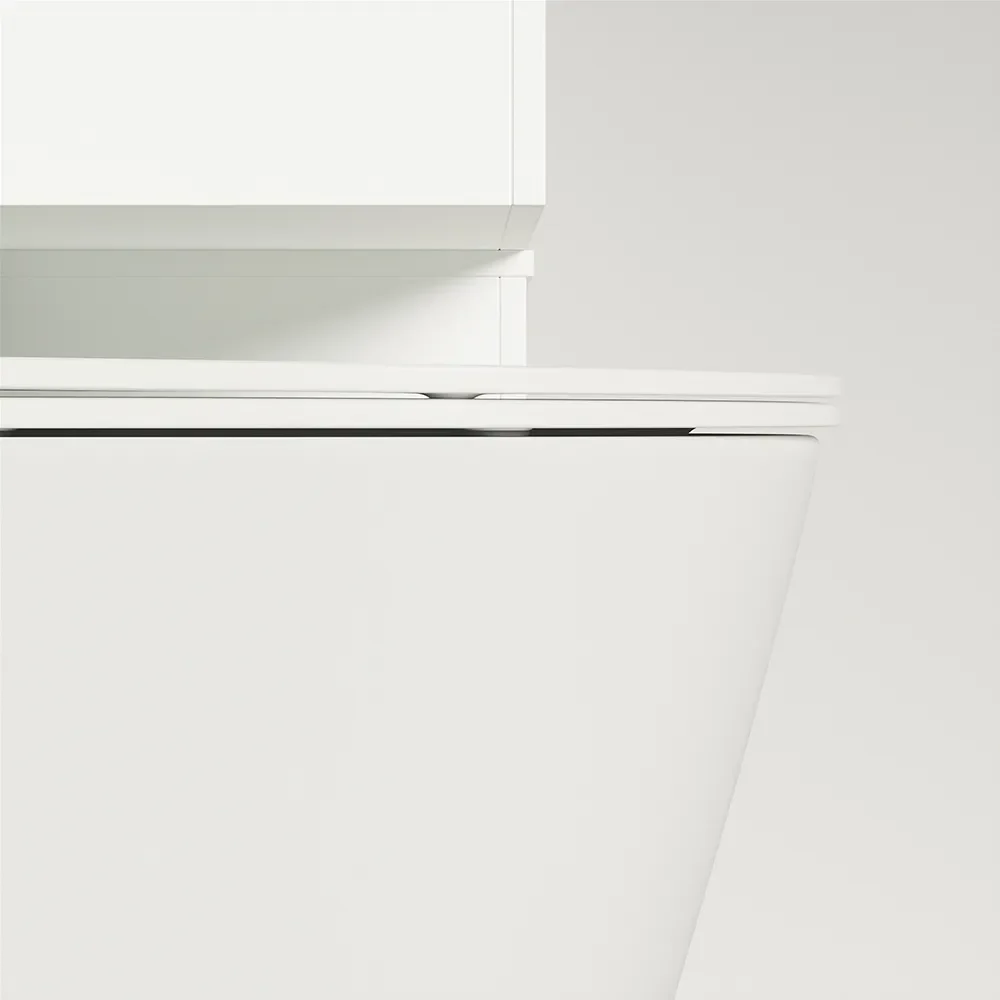 Vaso sospeso rimless in ceramica bianco lucido con copri-wc soft-close | Rio - Image 5