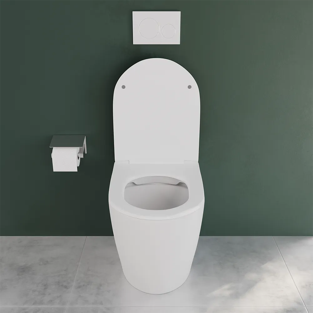 Vaso WC filomuro rimless in ceramica bianco opaco con sedile soft-close | Europa Small - Image 3