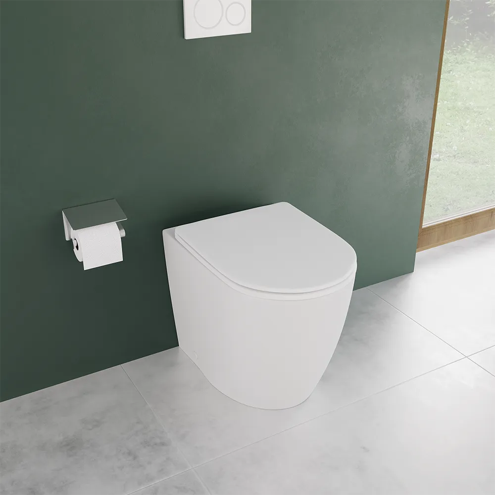 Vaso WC filomuro rimless in ceramica bianco opaco con sedile soft-close | Europa Small - Image 5
