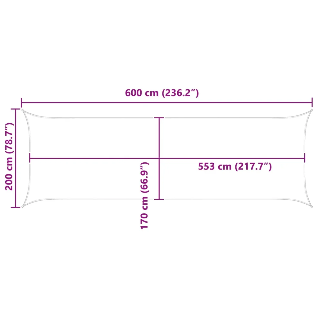 Vela da ombra solare Grigio Chiaro 6 x 2 m 42031000 - Image 10