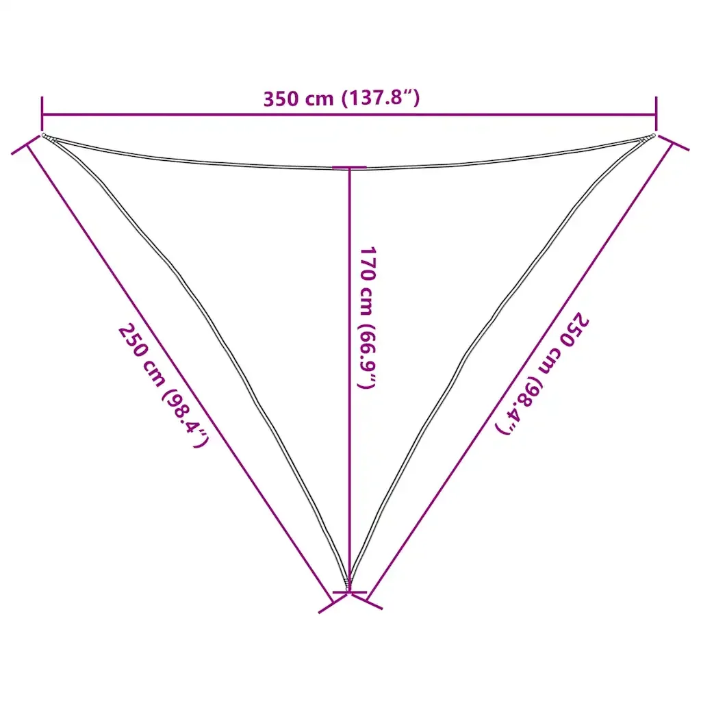Vela Parasole 160 g/m² Bianca 2,5x2,5x3,5 m in HDPE 311251 - Image 9
