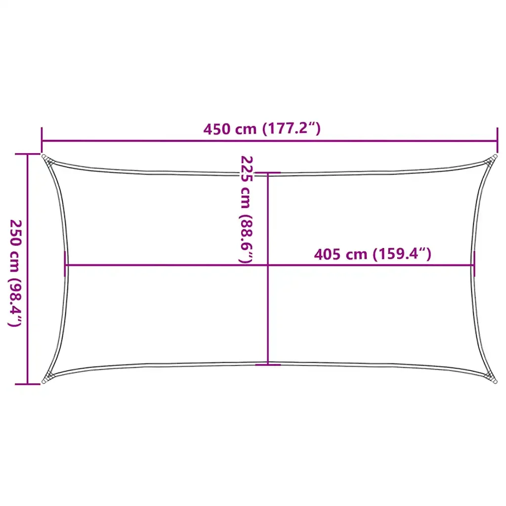 Vela Parasole 160 g/m² Bianca 2,5x4,5 m in HDPE 311235 - Image 10