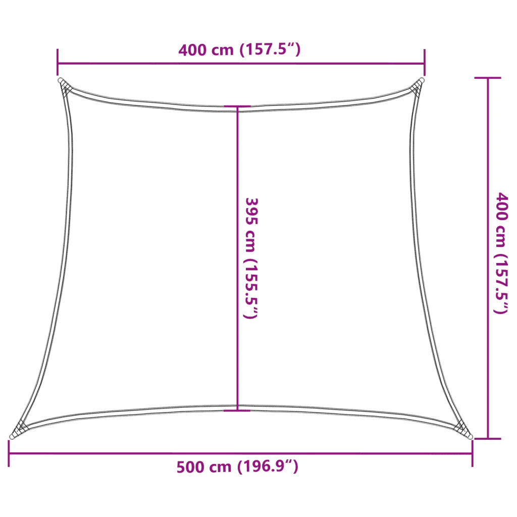 Vela Parasole 160 g/m² Bianca 4/5x4 m in HDPE 311271 - Image 10