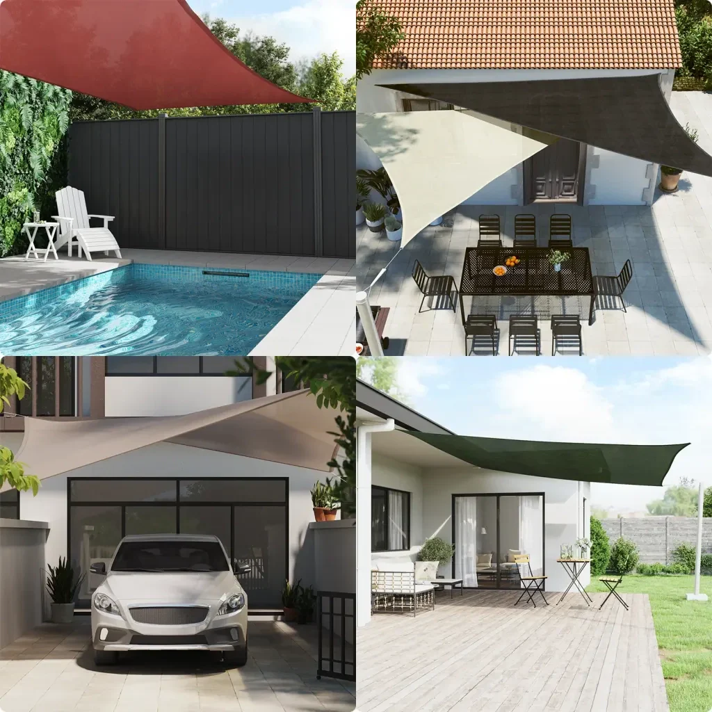 Vela Parasole 160 g/m² Bianca 4/5x4 m in HDPE 311271 - Image 3