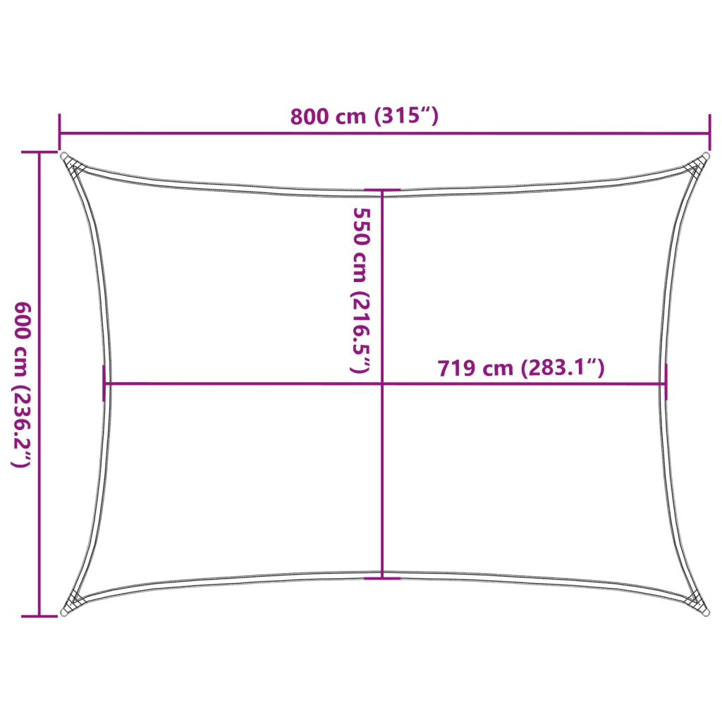 Vela Parasole 160 g/m² Bianca 6x8 m in HDPE 311250 - Image 10