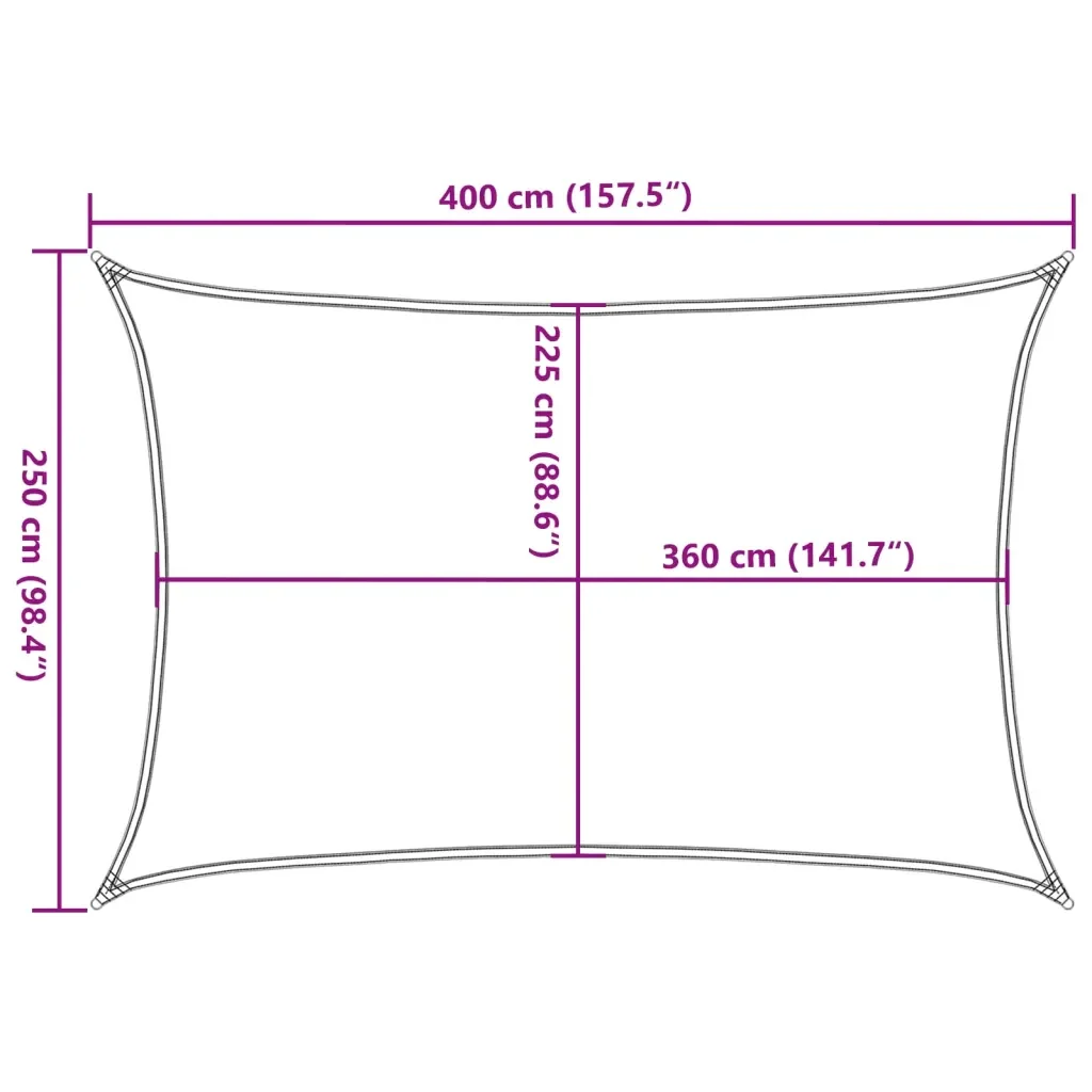 Vela Parasole 160 g/m² Blu 2,5x4 m in HDPE 311509 - Image 10