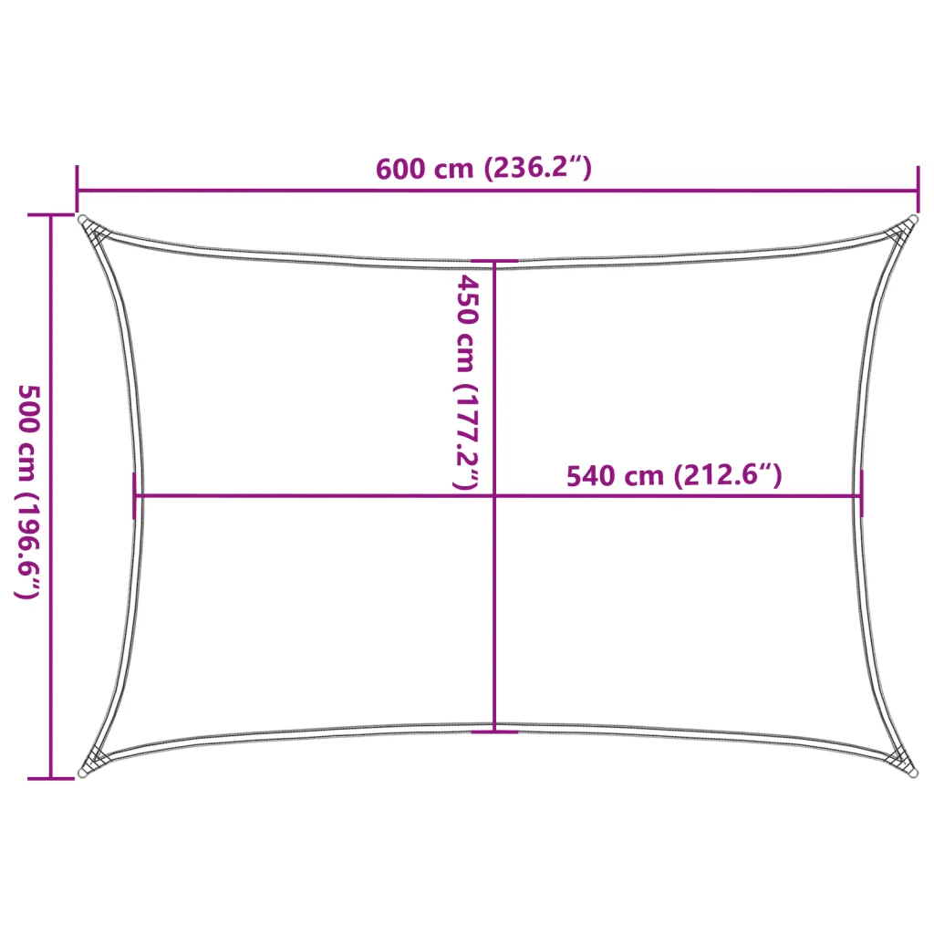 Vela Parasole 160 g/m² Crema 5x6 m in HDPE 311191 - Image 10