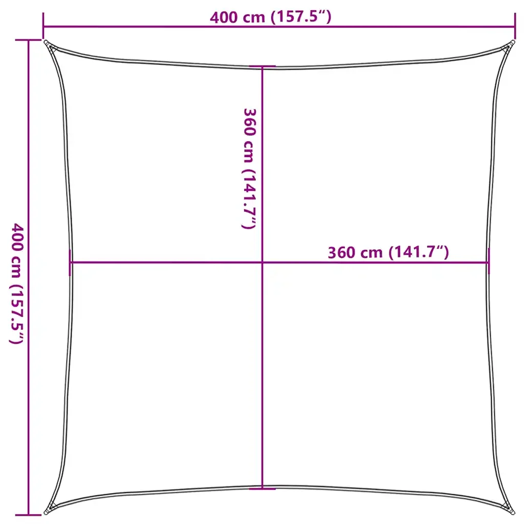 Vela Parasole 160 g/m² Talpa 4x4 m in HDPE 311386 - Image 10
