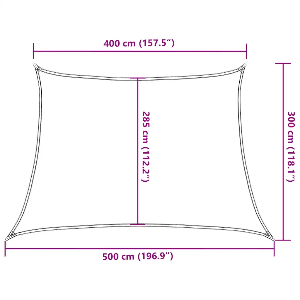 Vela Parasole 160 g/m² Trapezio Verde Scuro 4/5x3 m in HDPE 311490 - Image 10