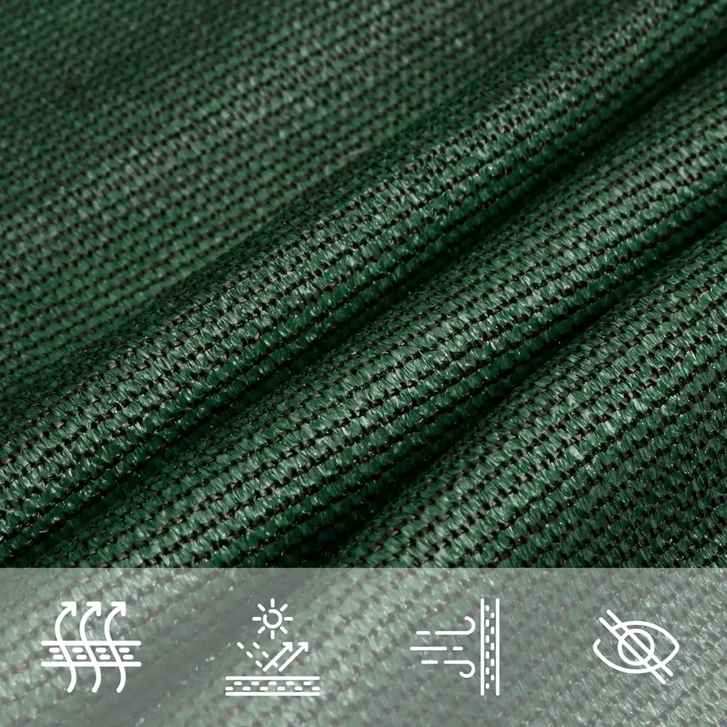 Vela Parasole 160 g/m² Trapezio Verde Scuro 4/5x3 m in HDPE 311490 - Image 5