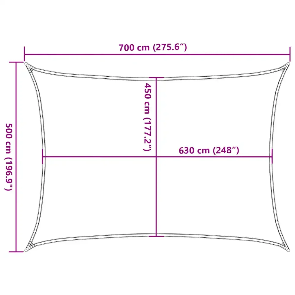 Vela Parasole 160 g/mÂ² Rettangolare Blu 5x7 m in HDPE - Image 10