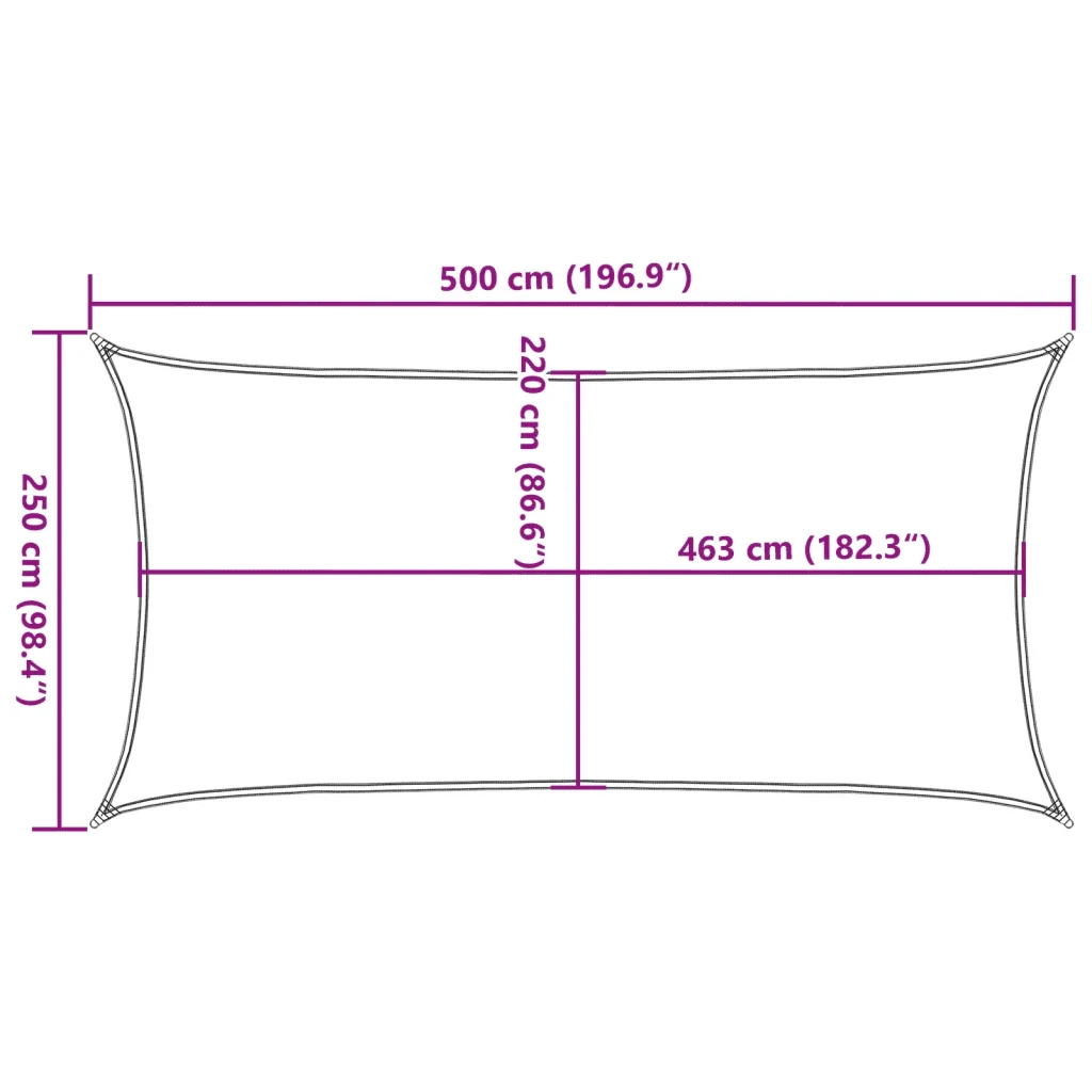 Vela Parasole Grigio Chiaro 5x2,5 m 100% Poliestere Oxford 4000544 - Image 10