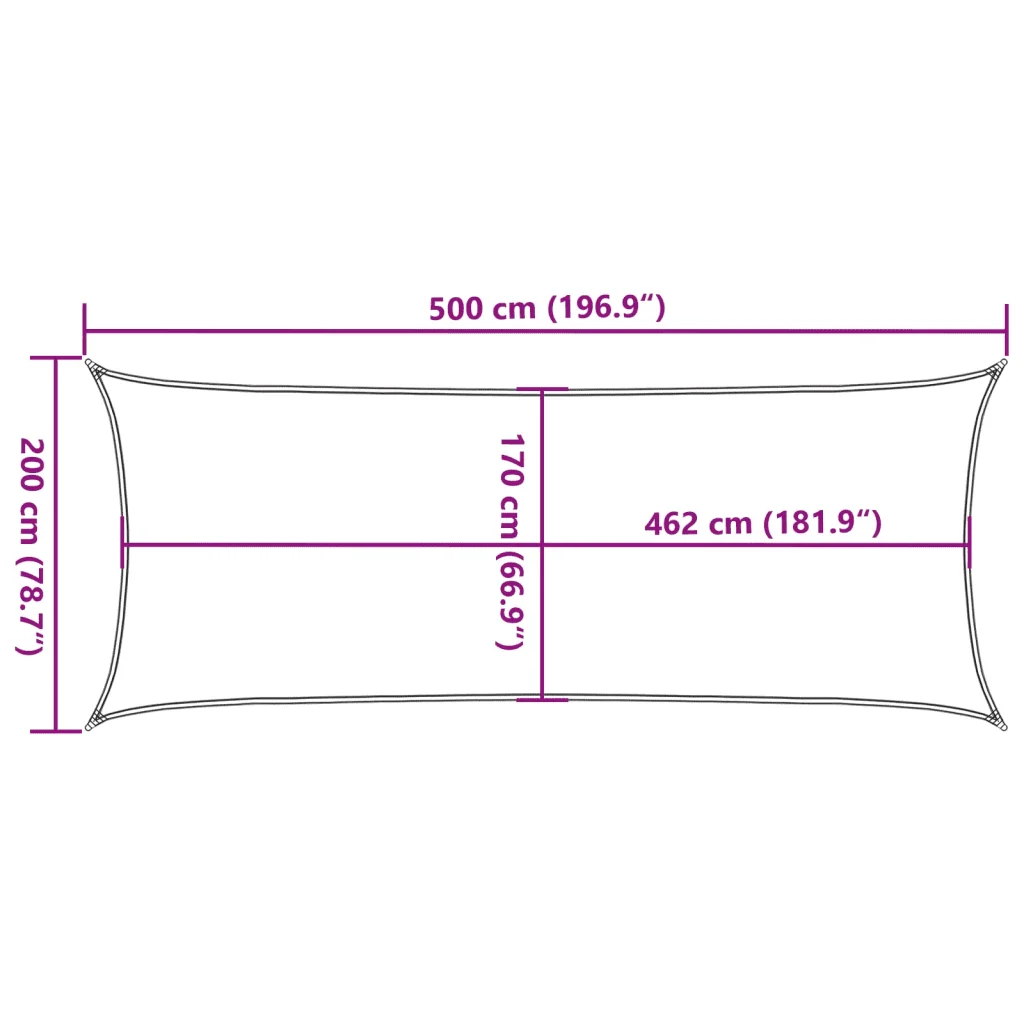 Vela Parasole Grigio Chiaro 5x2 m 100% Poliestere Oxford 4000539 - Image 10