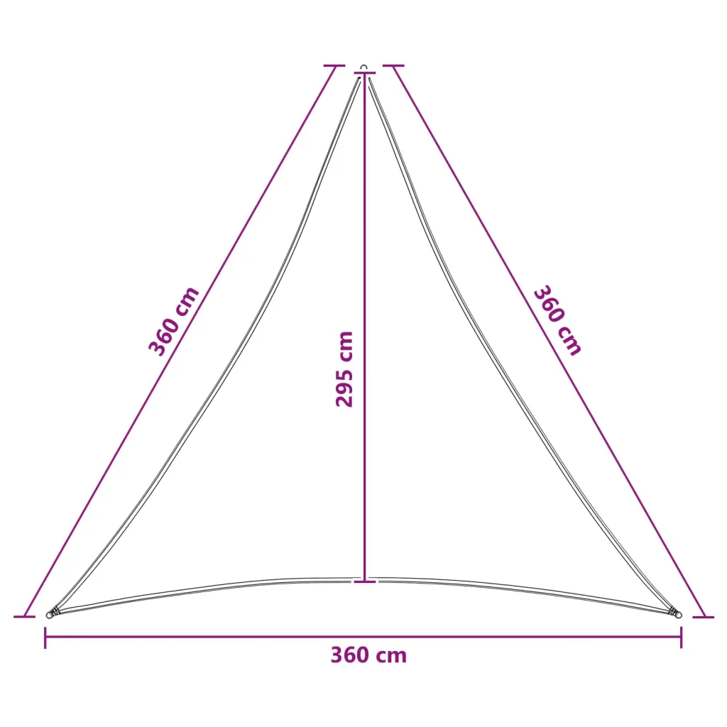 Vela Parasole | Telo Ombra | Vela da ombra 3,6 x 3,6 x 3,6 m HDPE - Image 8