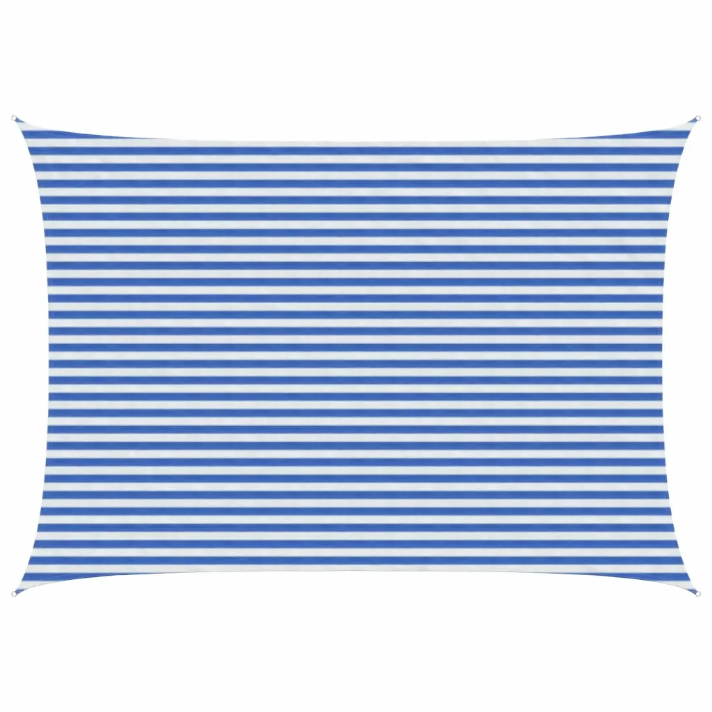 Vela Parasole | Telo Ombra | Vela da ombra Blu e Bianco 3,5 x 4,5 m HDPE - Image 2