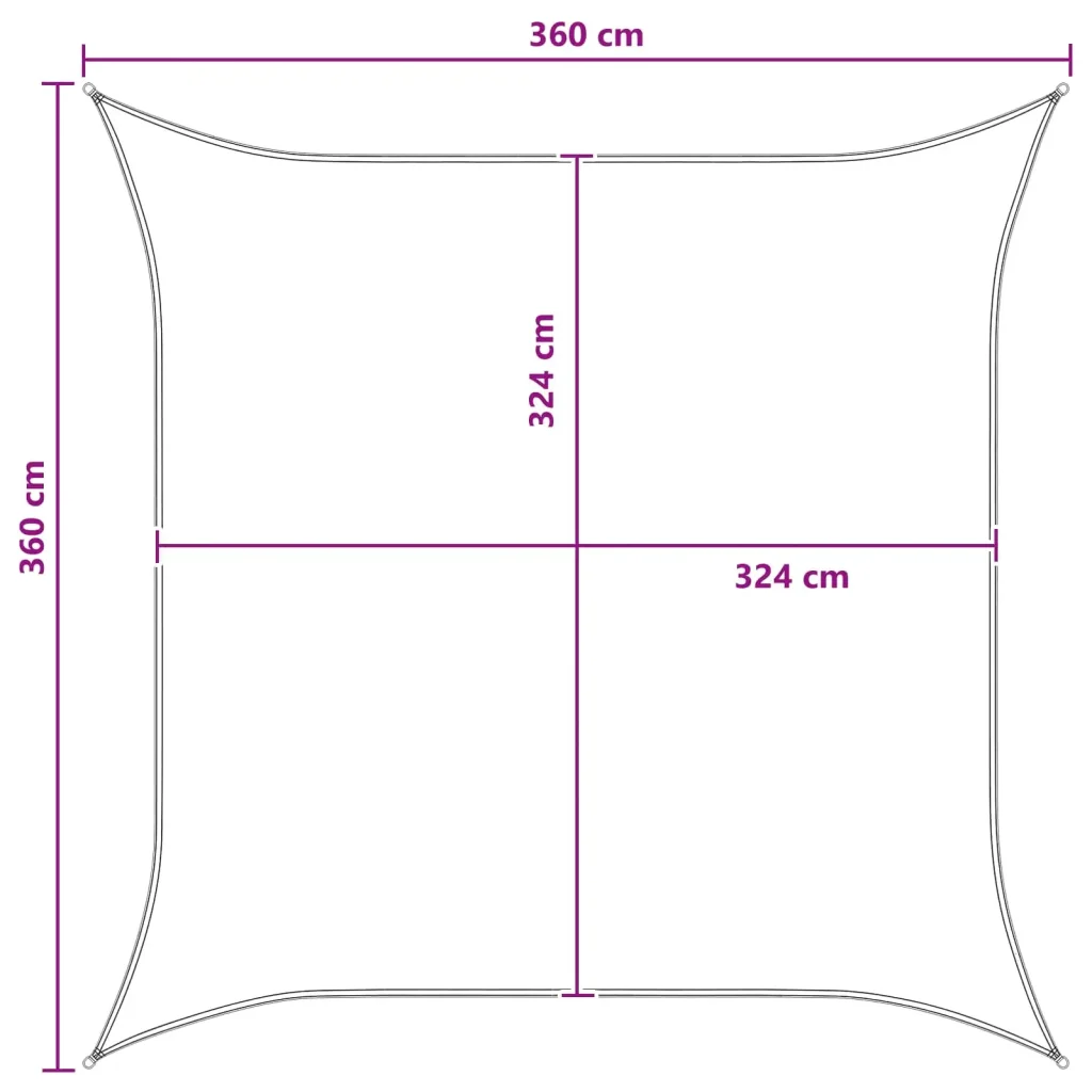 Vela Parasole | Telo Ombra | Vela da ombra Blu e Bianco 3,6 x 3,6 m HDPE - Image 8