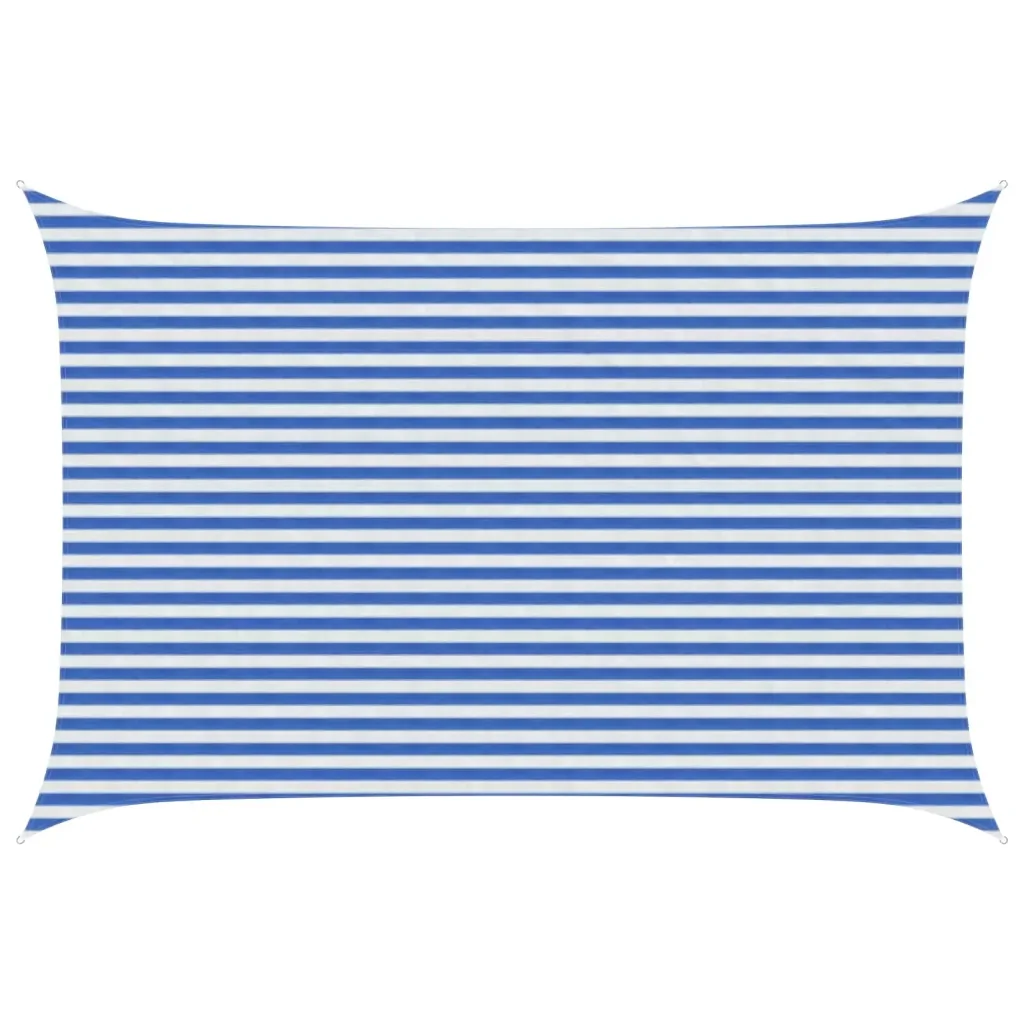 Vela Parasole | Telo Ombra | Vela da ombra Blu e Bianco 3 x 4,5 m HDPE - Image 2