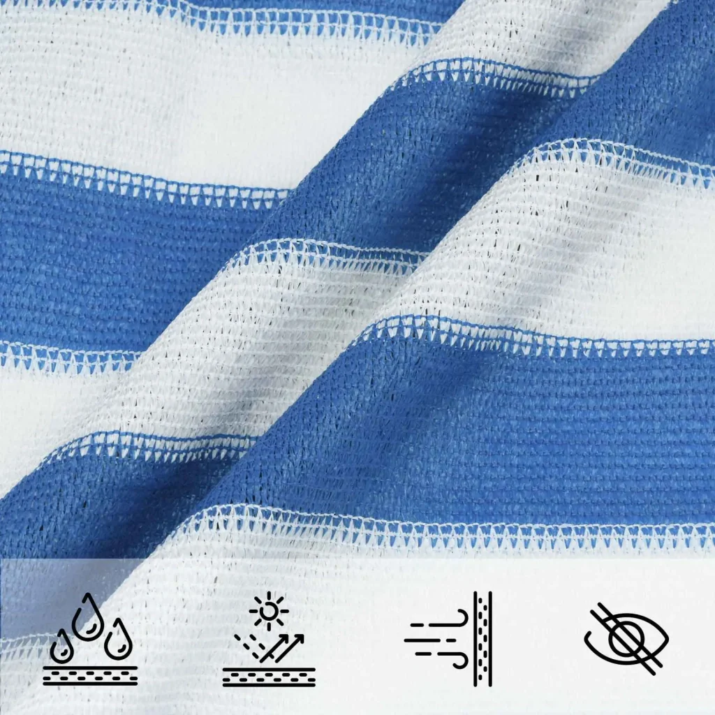 Vela Parasole | Telo Ombra | Vela da ombra Blu e Bianco 5 x 5 m HDPE - Image 4