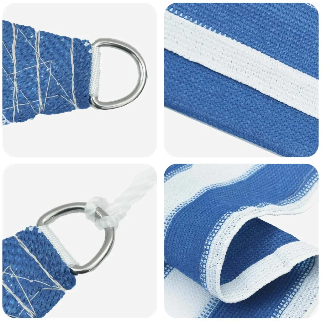 Vela Parasole | Telo Ombra | Vela da ombra Blu e Bianco 7 x 7 m HDPE