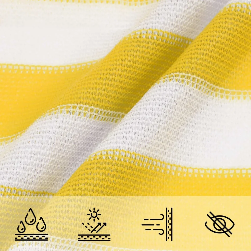 Vela Parasole | Telo Ombra | Vela da ombra Giallo e Bianco 2,5 x 3,5 m HDPE - Image 4