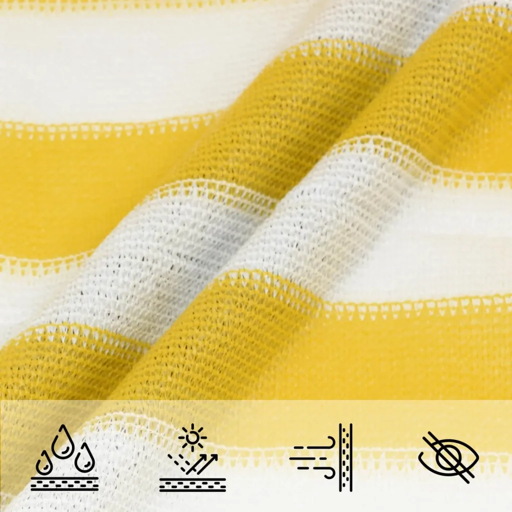 Vela Parasole | Telo Ombra | Vela da ombra Giallo e Bianco 2 x 2 m HDPE - Image 4