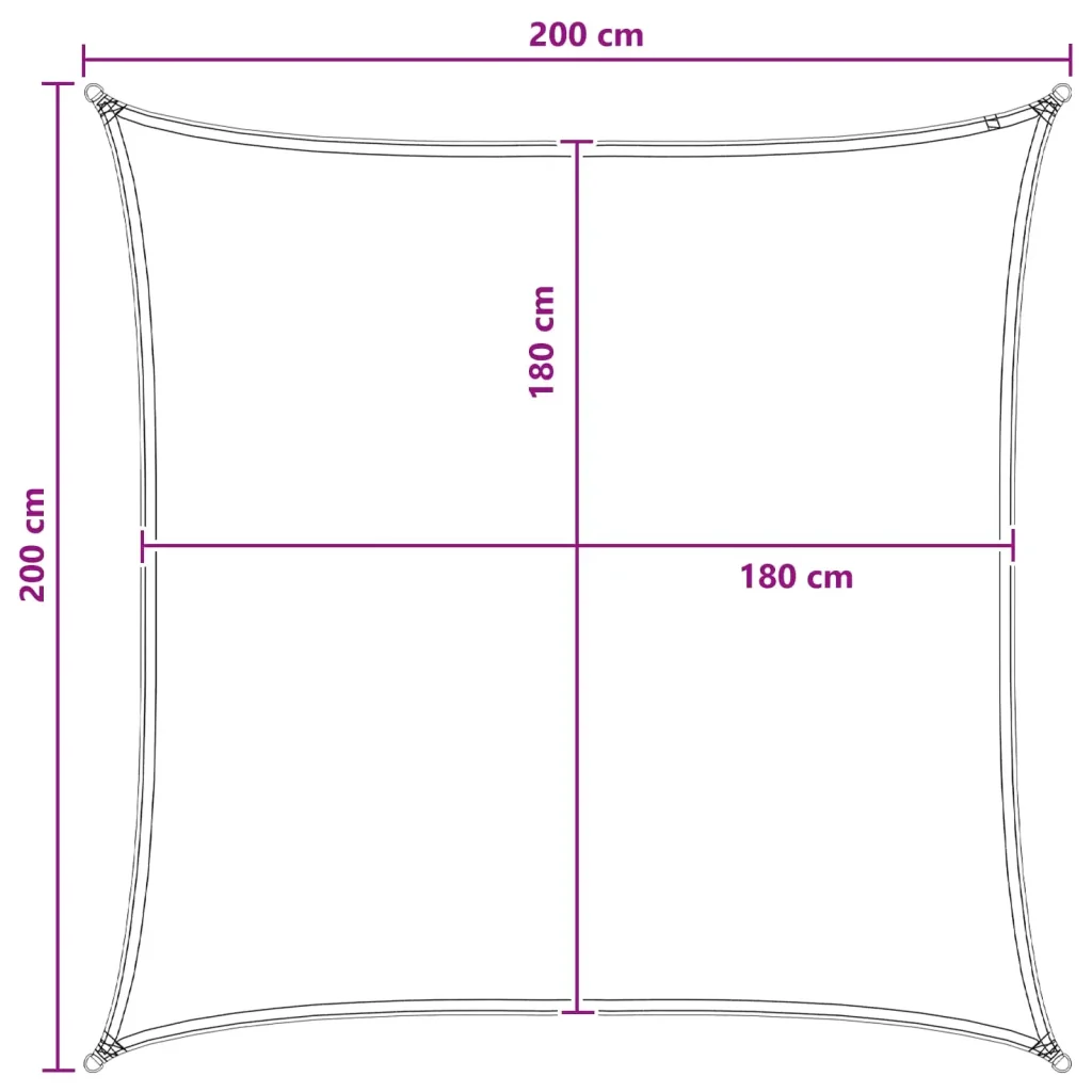 Vela Parasole | Telo Ombra | Vela da ombra Giallo e Bianco 2 x 2 m HDPE - Image 8