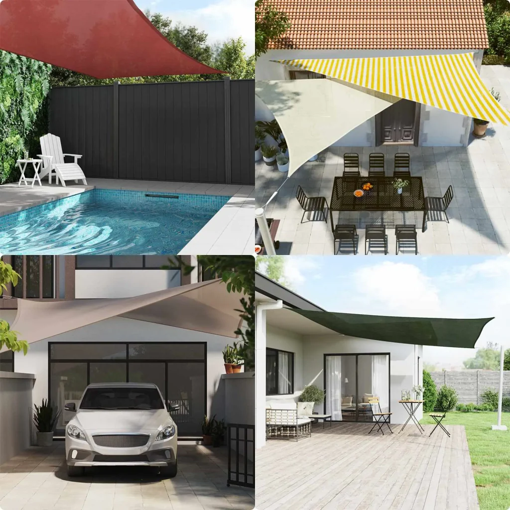 Vela Parasole | Telo Ombra | Vela da ombra Giallo e Bianco 2 x 3 m HDPE - Image 2