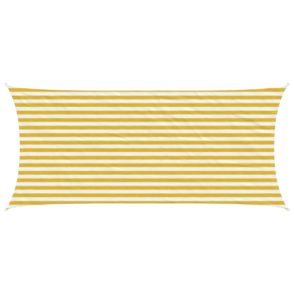 Vela Parasole | Telo Ombra | Vela da ombra Giallo e Bianco 2 x 5 m HDPE - Image 2