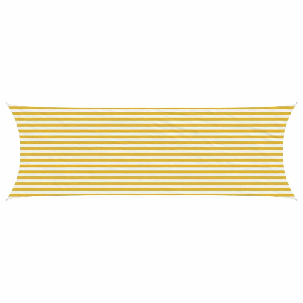 Vela Parasole | Telo Ombra | Vela da ombra Giallo e Bianco 2 x 6 m HDPE - Image 2