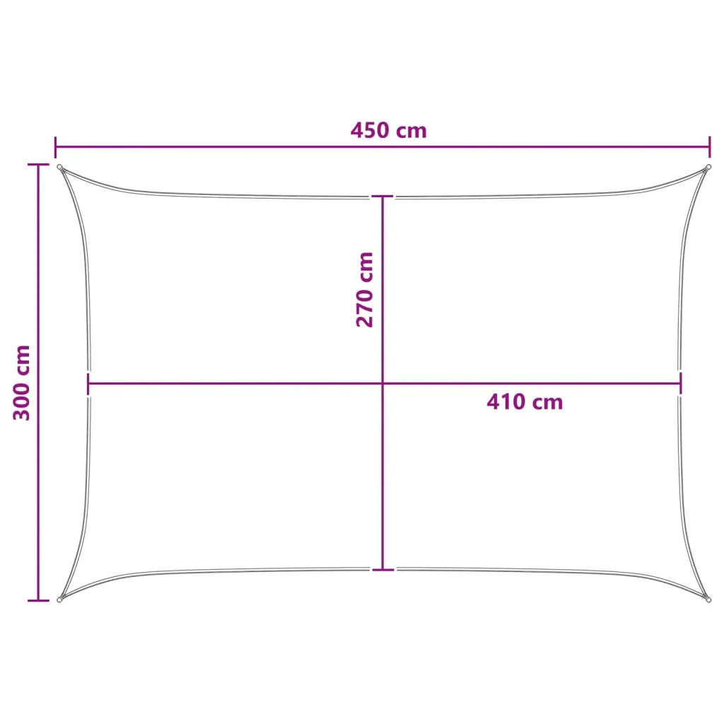 Vela Parasole | Telo Ombra | Vela da ombra Giallo e Bianco 3 x 4,5 m HDPE - Image 8