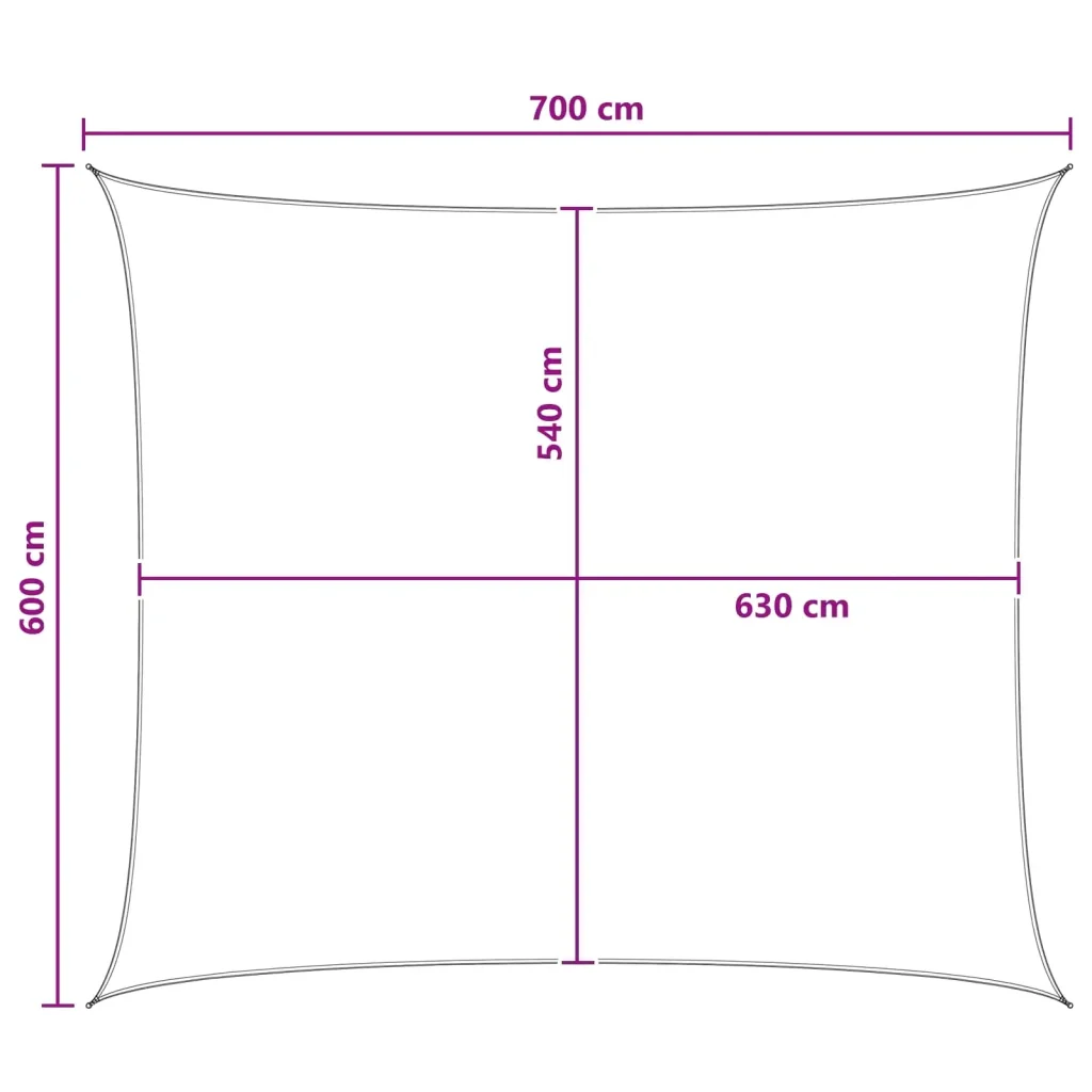 Vela Parasole | Telo Ombra | Vela da ombra Giallo e Bianco 6 x 7 m HDPE - Image 8