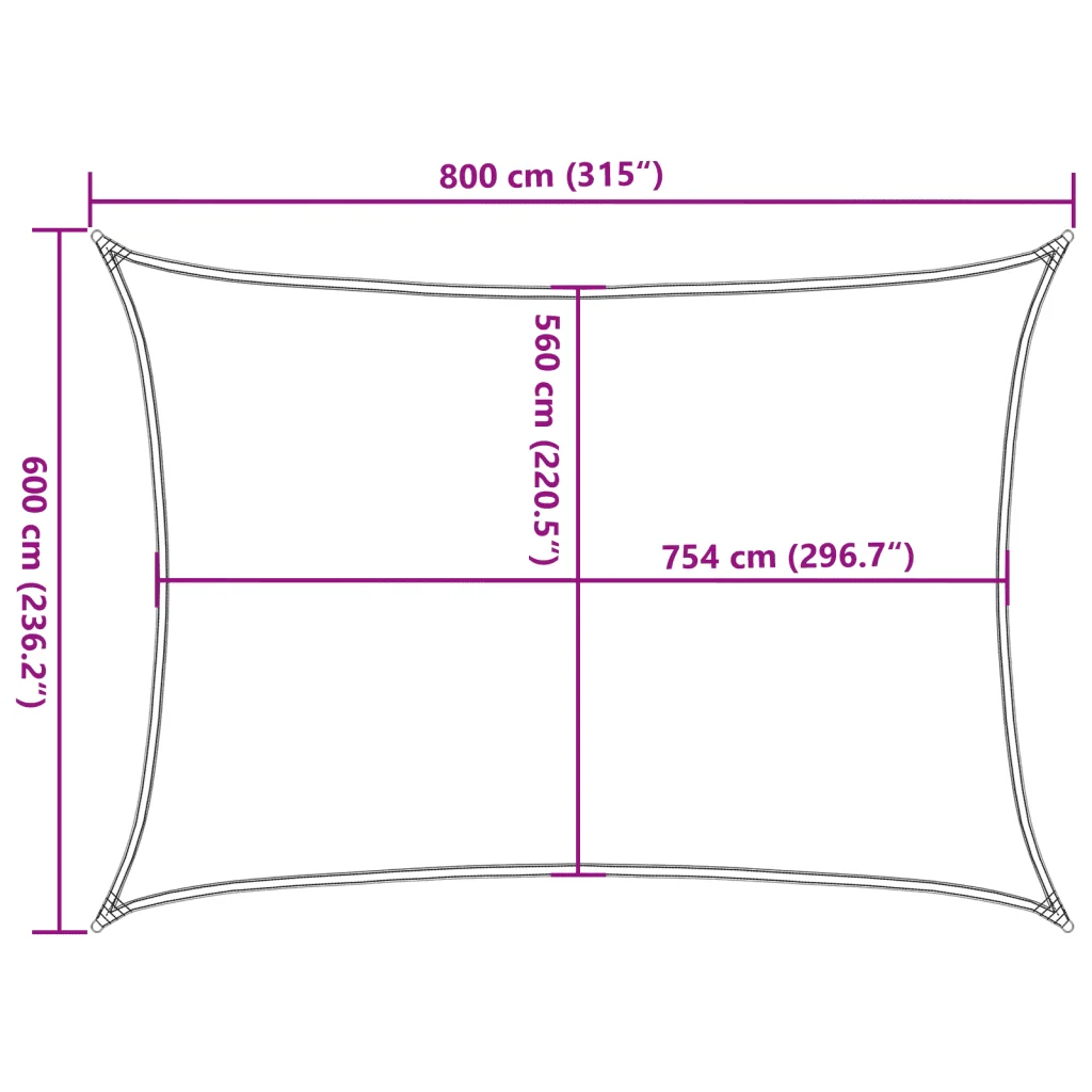 Vela Parasole | Telo Ombra | Vela da ombra Grigio Chiaro 8x6 m 100% Poliestere Oxford - Image 10