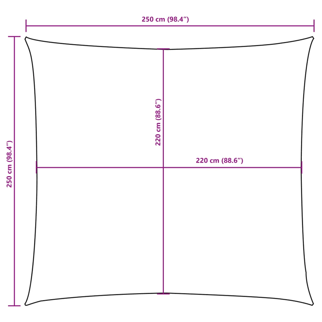 Vela Parasole | Telo Ombra | Vela da ombra in Tela Oxford Quadrata 2,5x2,5 m Marrone - Image 10