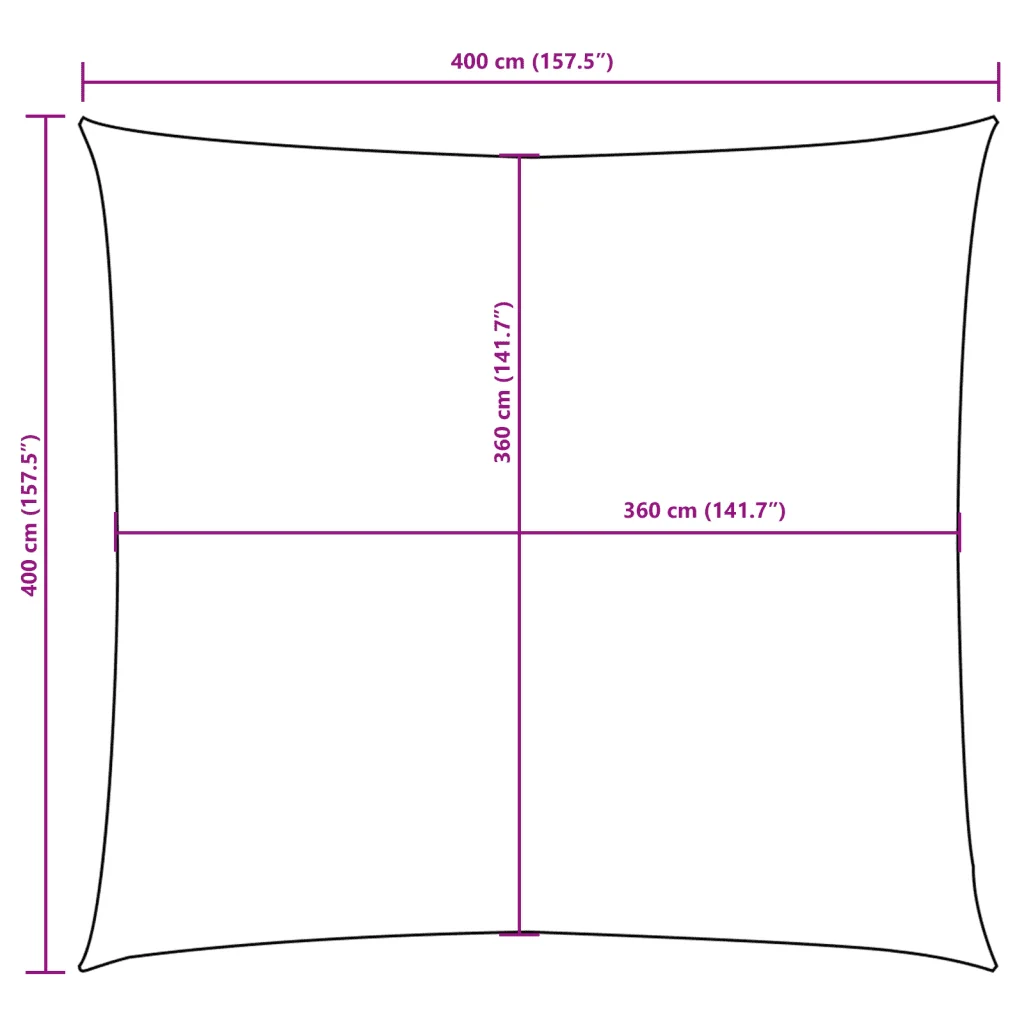 Vela Parasole | Telo Ombra | Vela da ombra in Tela Oxford Quadrata 4x4 m Marrone - Image 10