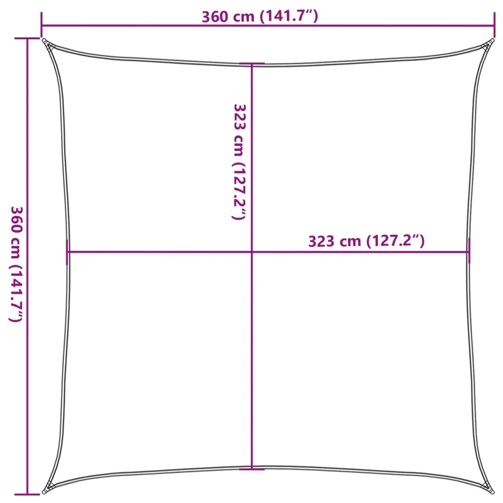 Vela Parasole | Telo Ombra | Vela da ombra Sabbia 3,6x3,6 m 100% Poliestere Oxford - Image 10