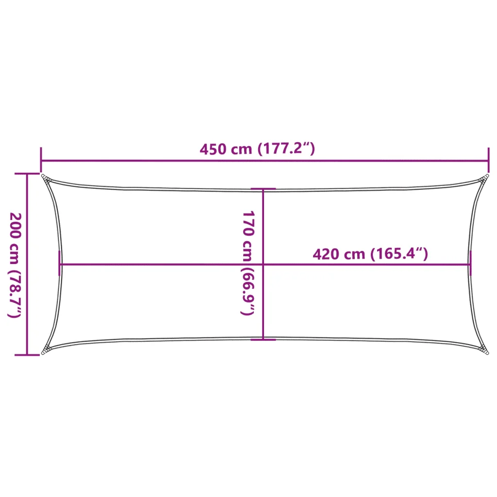 Vela Parasole | Telo Ombra | Vela da ombra Sabbia 4,5x2 m 100% Poliestere Oxford - Image 10