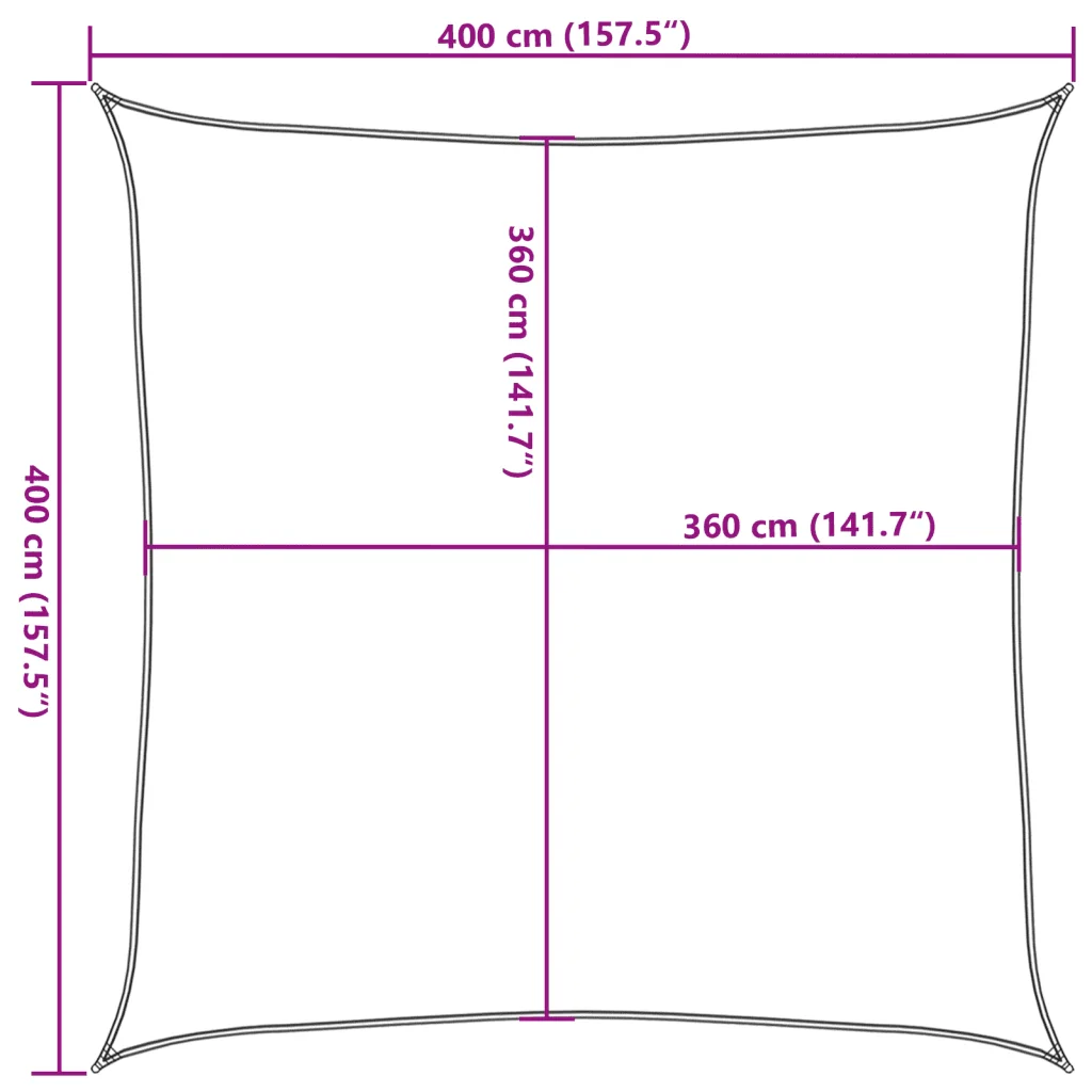 Vela Parasole | Telo Ombra | Vela da ombra Sabbia 4x4 m 100% Poliestere Oxford - Image 10