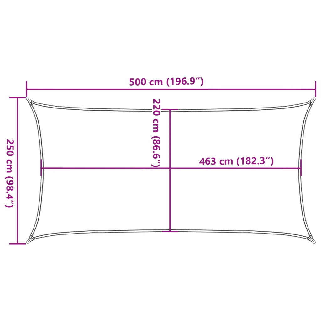 Vela Parasole | Telo Ombra | Vela da ombra Sabbia 5x2,5 m 100% Poliestere Oxford - Image 10