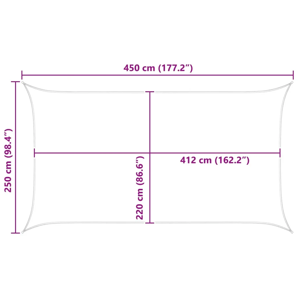 Vela Parasole | Telo Ombra | Vela da ombra solare 4,5 x 2,5 m 100% Poliestere Oxford - Image 10