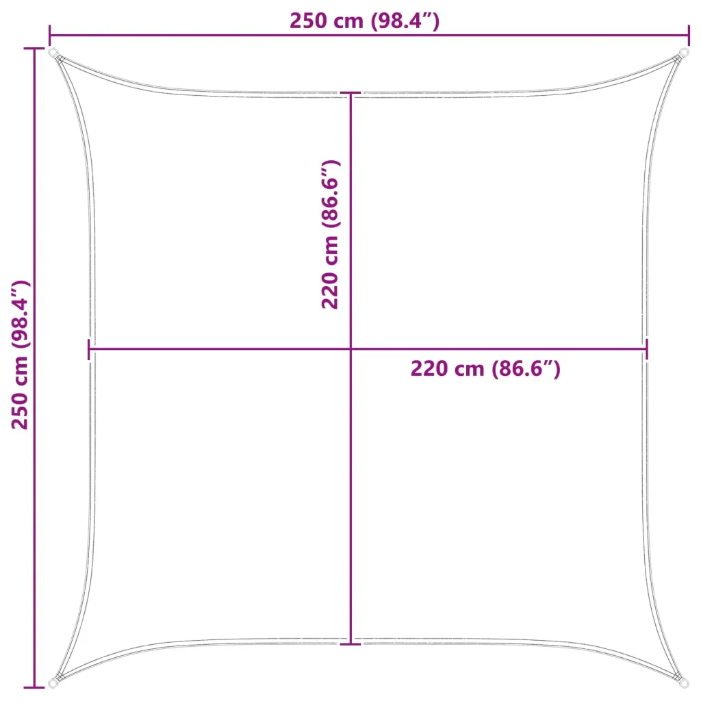 Vela Parasole | Telo Ombra | Vela da ombra solare Arancione e Marrone 2,5 x 2,5 m - Image 10