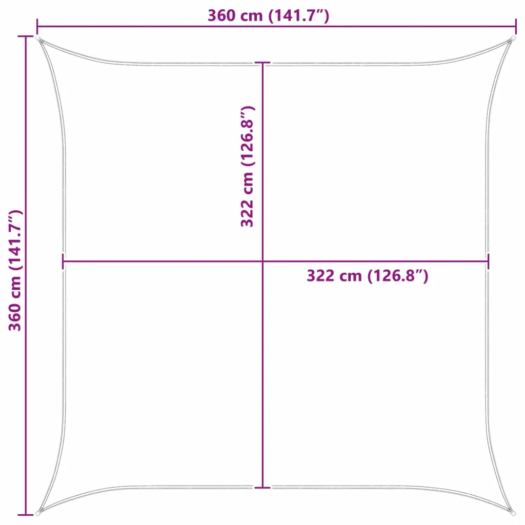 Vela Parasole | Telo Ombra | Vela da ombra solare Arancione e Marrone 3,6 x 3,6 m - Image 10