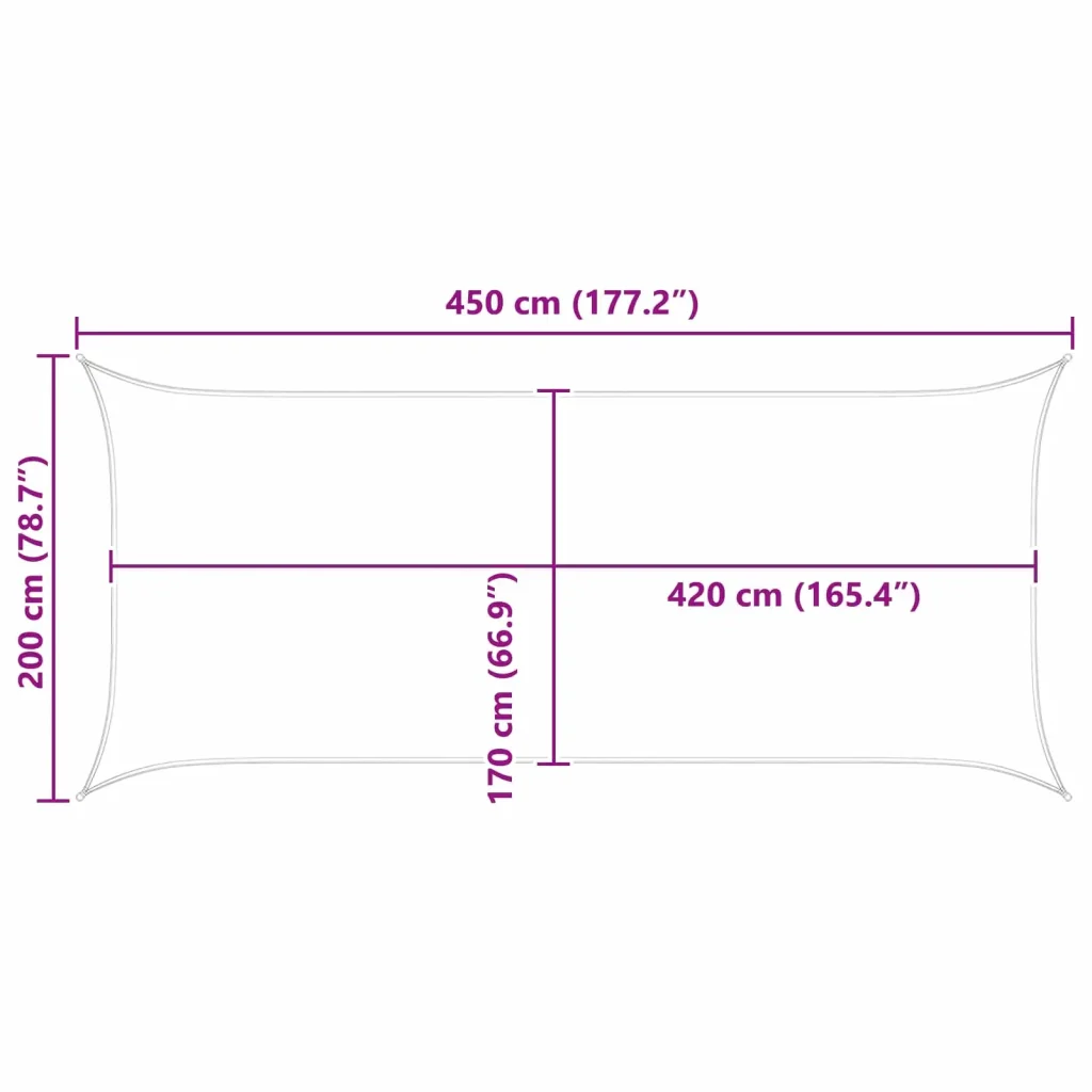 Vela Parasole | Telo Ombra | Vela da ombra solare Arancione e Marrone 4,5 x 2 m - Image 10