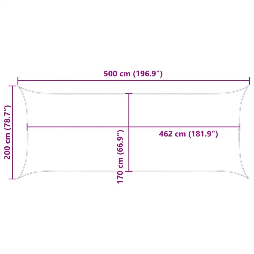 Vela Parasole | Telo Ombra | Vela da ombra solare Arancione e Marrone 5 x 2 m - Image 10