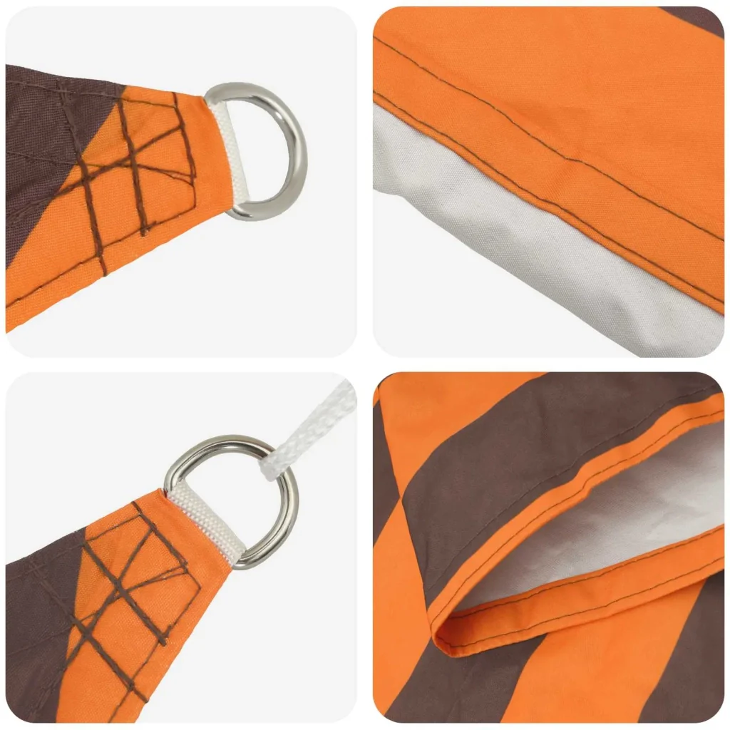 Vela Parasole | Telo Ombra | Vela da ombra solare Arancione e Marrone 6 x 2,5 m - Image 4