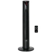 Ventilatore A Colonna Silenzioso Oscillazione 70° Timer 12h 4 Modalità 3 Velocità 45W 31.5 x 31.5 x 96 cm Nero