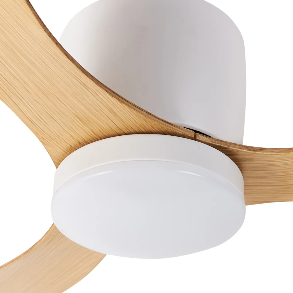 Ventilatore da soffitto con telecomando Illuminazione a LED Telecomando 5 opzioni di velocità 3 luci Marrone stile moderno soggiorno - Image 4