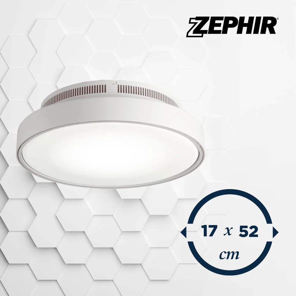 Ventilatore Plafoniera LED Zephir ZVP5 Senza Pale 52 cm Bianco, 5600 Lumen, Luce CCT Dimmerabile 3000K-6500K, Motore DC 6 Velocità - Image 2