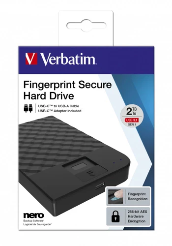Verbatim Disco Rigido Portatile Fingerprint Secure da 2 TB - Image 3